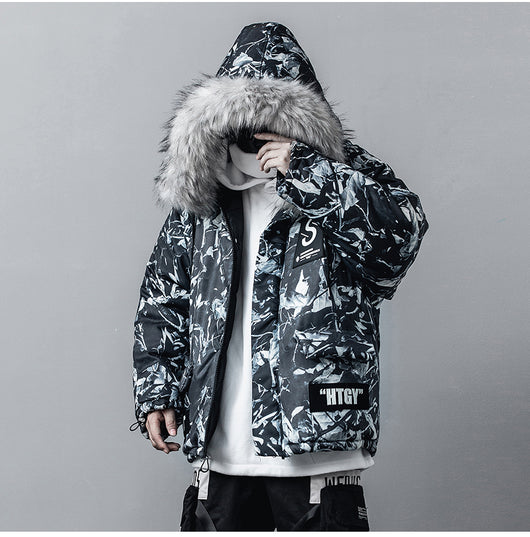 Abrigo de Montaña Camuflaje Azul Holgado Estilo Hip-Hop - Image 6