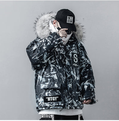 Abrigo de Montaña Camuflaje Azul Holgado Estilo Hip-Hop - Image 7