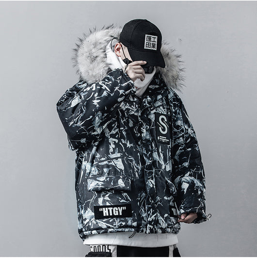 Abrigo de Montaña Camuflaje Azul Holgado Estilo Hip-Hop - Image 7