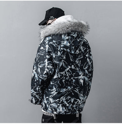 Abrigo de Montaña Camuflaje Azul Holgado Estilo Hip-Hop - Image 8