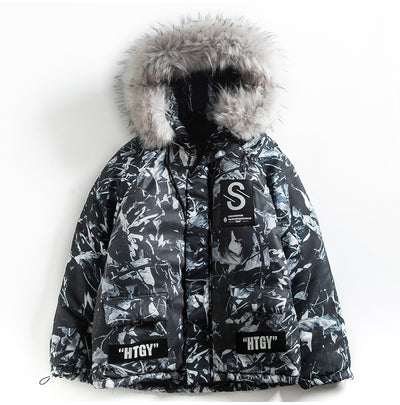 Abrigo de Montaña Camuflaje Azul Holgado Estilo Hip-Hop - Image 9