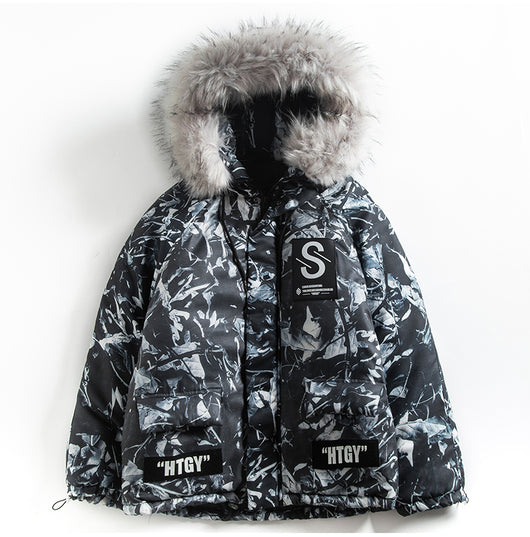 Abrigo de Montaña Camuflaje Azul Holgado Estilo Hip-Hop - Image 9