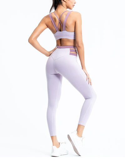 Conjunto Deportivo Yoga Mujer Ajustado Bicolor - Image 8