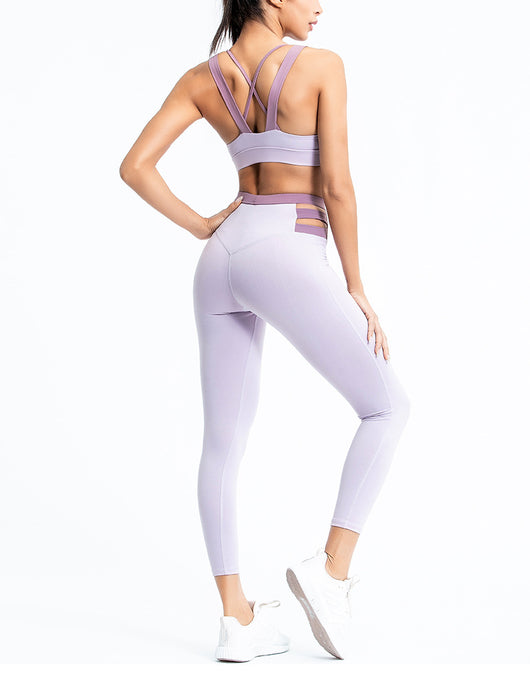 Conjunto Deportivo Yoga Mujer Ajustado Bicolor - Image 8