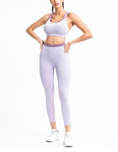Conjunto Deportivo Yoga Mujer Ajustado Bicolor - Image 11
