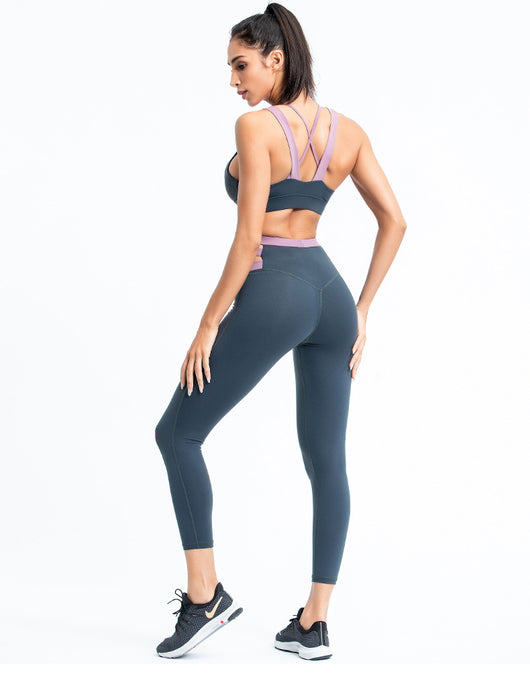 Conjunto Deportivo Yoga Mujer Ajustado Bicolor - Image 13