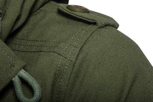 Chaqueta Militar Hombre Verde Oliva Ancha Casual con Capucha - Image 12