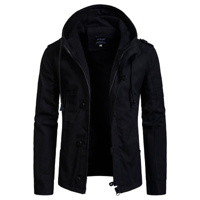 Chaqueta Militar Hombre Verde Oliva Ancha Casual con Capucha - Image 18