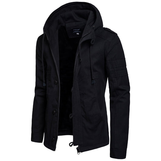 Chaqueta Militar Hombre Verde Oliva Ancha Casual con Capucha - Image 19