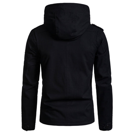 Chaqueta Militar Hombre Verde Oliva Ancha Casual con Capucha - Image 20