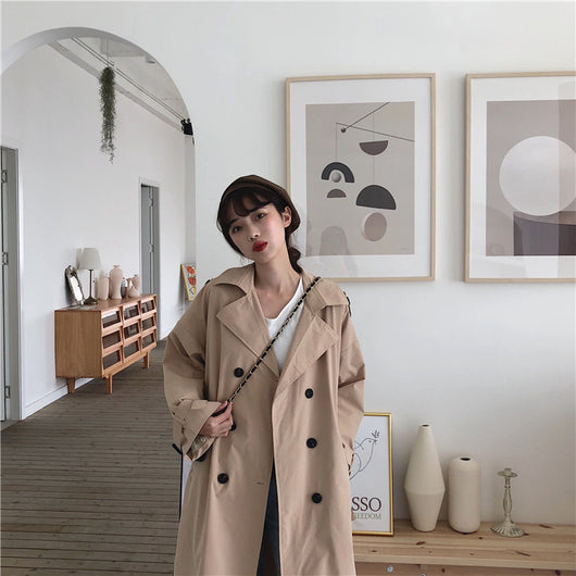 Abrigo Trench Coreano Doble Botonadura Casual - Image 7