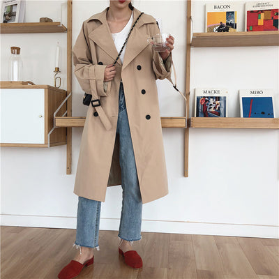 Abrigo Trench Coreano Doble Botonadura Casual - Image 8