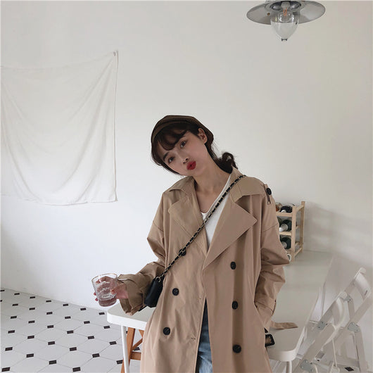 Abrigo Trench Coreano Doble Botonadura Casual - Image 10