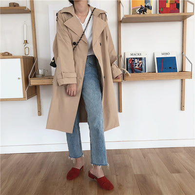 Abrigo Trench Coreano Doble Botonadura Casual - Image 11