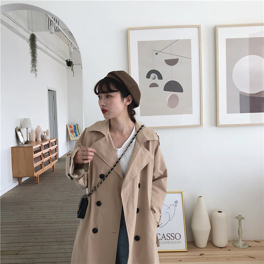 Abrigo Trench Coreano Doble Botonadura Casual - Image 12