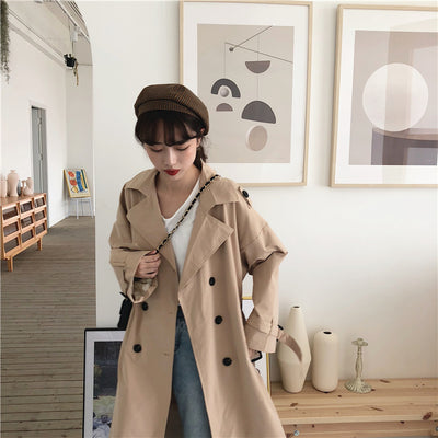 Abrigo Trench Coreano Doble Botonadura Casual - Image 13