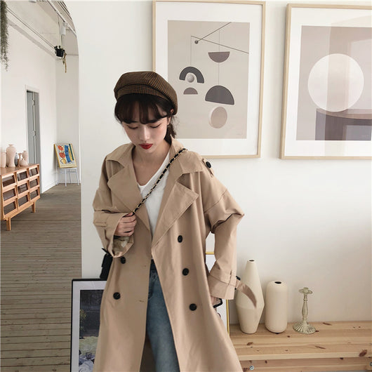 Abrigo Trench Coreano Doble Botonadura Casual - Image 13