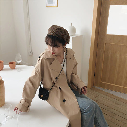 Abrigo Trench Coreano Doble Botonadura Casual - Image 14