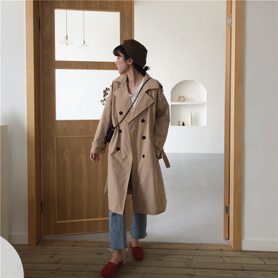Abrigo Trench Coreano Doble Botonadura Casual - Image 16