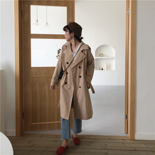 Abrigo Trench Coreano Doble Botonadura Casual - Image 16