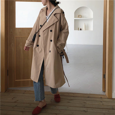 Abrigo Trench Coreano Doble Botonadura Casual - Image 17