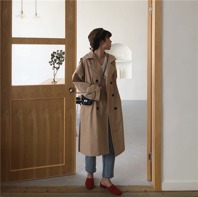 Abrigo Trench Coreano Doble Botonadura Casual - Image 18