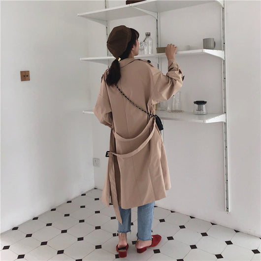 Abrigo Trench Coreano Doble Botonadura Casual - Image 19