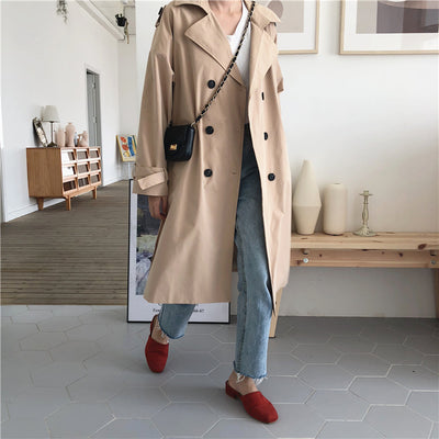 Abrigo Trench Coreano Doble Botonadura Casual - Image 20