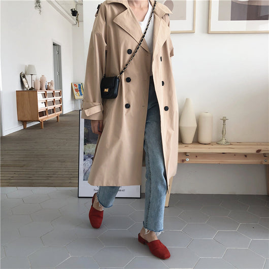 Abrigo Trench Coreano Doble Botonadura Casual - Image 20