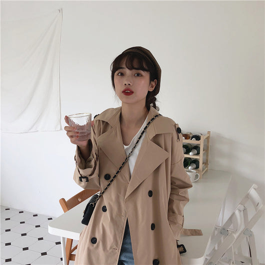 Abrigo Trench Coreano Doble Botonadura Casual - Image 21