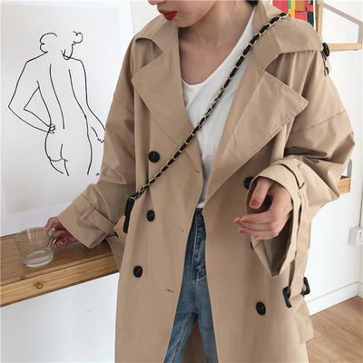 Abrigo Trench Coreano Doble Botonadura Casual - Image 22