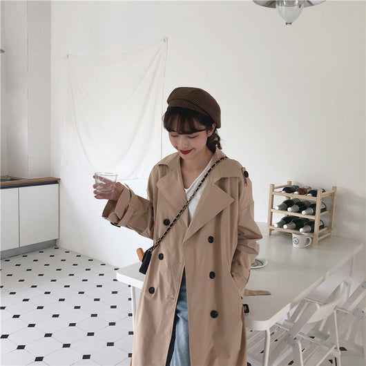 Abrigo Trench Coreano Doble Botonadura Casual - Image 24