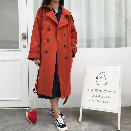 Abrigo Trench Coreano Doble Botonadura Casual - Image 26
