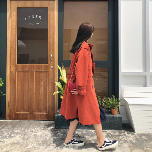 Abrigo Trench Coreano Doble Botonadura Casual - Image 28