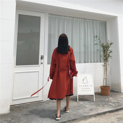 Abrigo Trench Coreano Doble Botonadura Casual - Image 29