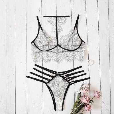 Conjunto de Lencería Transparente con Cuello Halter para Mujer - Image 8