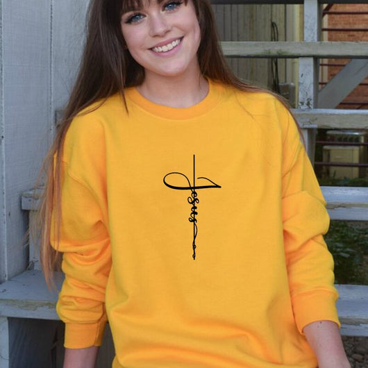 Suéter Estampado Faith Cross - Diseño Urbano Otoño Invierno Unisex - Image 9