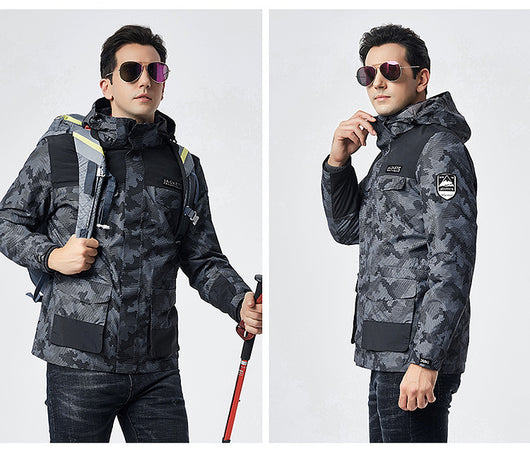 Chaqueta de Esquí para Hombre Impermeable Térmica Softshell Resistente al Viento - Image 22
