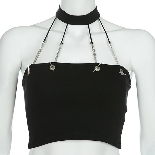 Chaleco Corto Halter con Cadena - Image 24