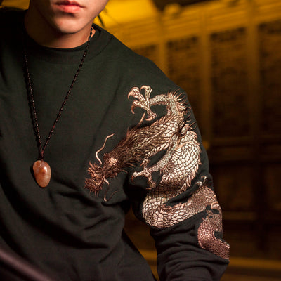 Sudadera de cuello redondo para hombre con bordado y mangas dobles - Image 11