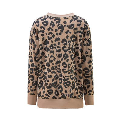 Suéter Holgado de Manga Larga con Costuras Estampado Leopardo - Image 15