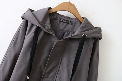 Abrigo Largo Impermeable con Capucha - Estilo Casual y Versátil - Image 9