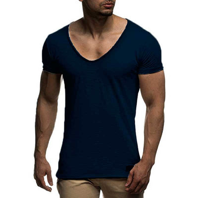 Camiseta Slim Fit Cuello V Hombre - Ligera y Fresca para Verano - Image 14