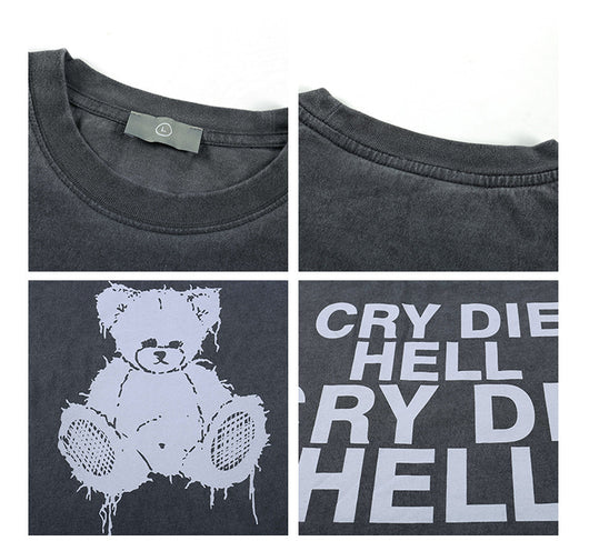Camiseta Hombre Estampado Oso Vintage Desgastado - Image 11