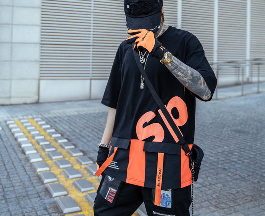 Camiseta Holgada Hip-hop con Bolsillos Decorativos - Image 23