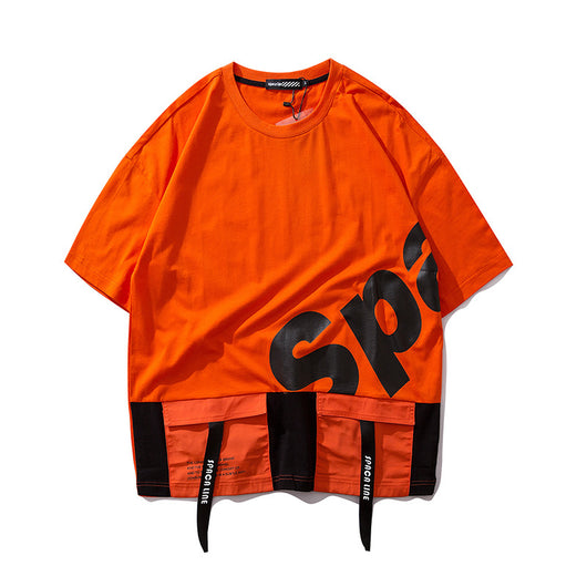 Camiseta Holgada Hip-hop con Bolsillos Decorativos - Image 32