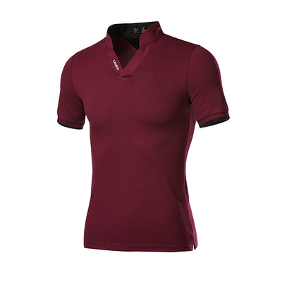 Camisa de Cuello Parado con Letras Bordadas de Manga Corta - Image 11