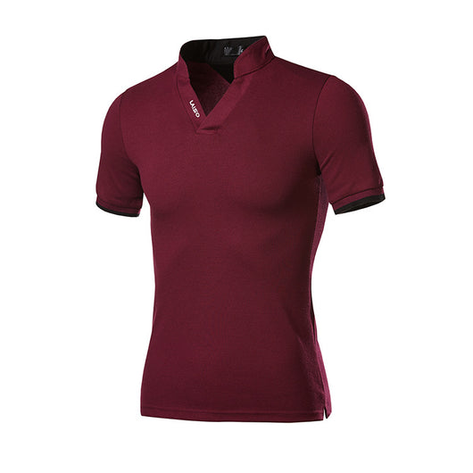 Camisa de Cuello Parado con Letras Bordadas de Manga Corta - Image 11