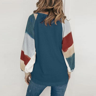 Blusa Manga Globo Cuello Redondo con Estampado Acuarela - Image 8