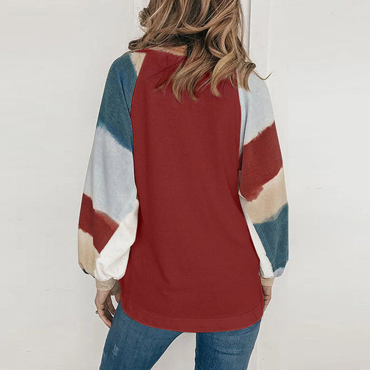 Blusa Manga Globo Cuello Redondo con Estampado Acuarela - Image 14